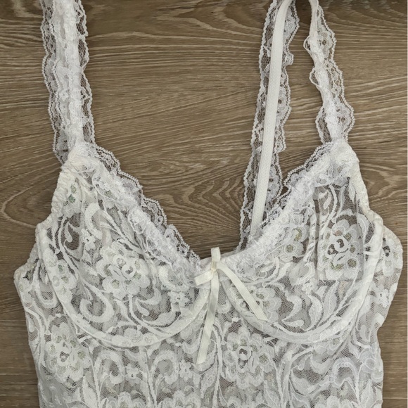 Vintage Secret Treasures White Lace Sheer Ruffle Mini Nightie Lingerie Dress - Picture 7 of 8